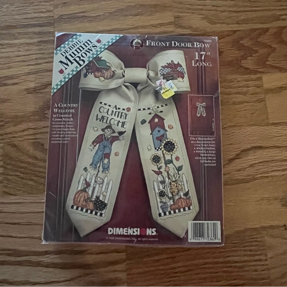NWT Debbie Mumm Bows A Country Welcome Counted Cross Stitch Kit - Picture 2 of 11